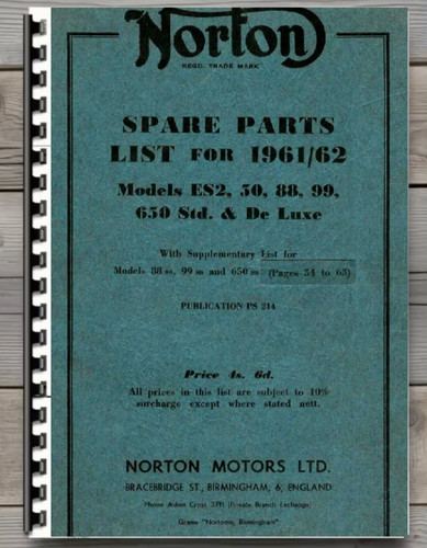 Norton motors spare parts list - motors,