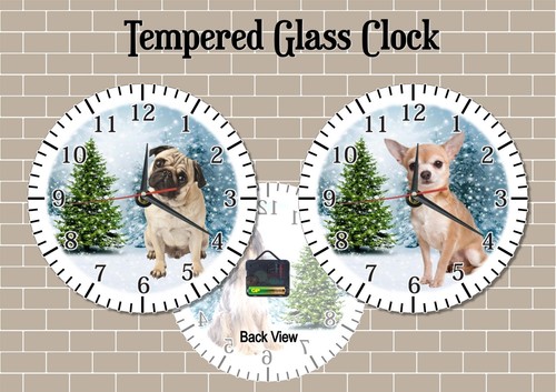 20cm tempered glass clock dog - 20cm,