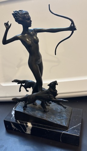 Cast bronze statue artemis - bronze,