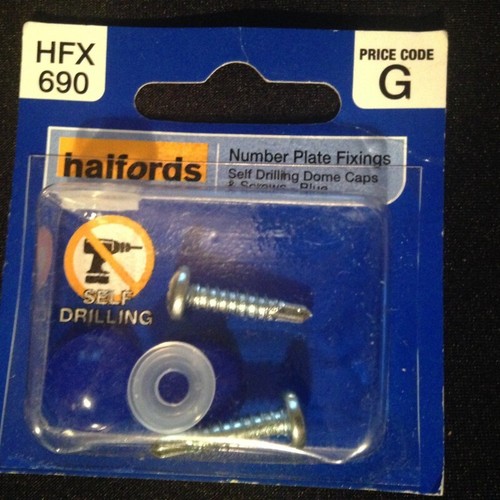 Halfords number plate - number, fixings