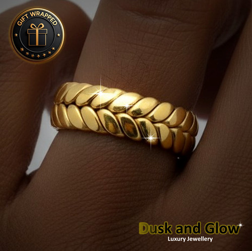 Luxury gold cuban ring - luxury,