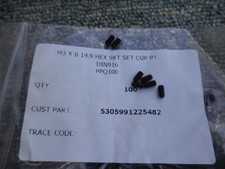 M3 X 6 14.9 HEX SOCKET SET CUP POINT GRUB SCREWS NSN 5305-99-122-5482 X 200 UNIT