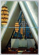 D321995 Norway. Tromso. Tromsdalen Church or Artic Cathedral. Stained glass wind