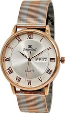 Oskar Emil NOBLE Unisex Day/Date Stainless steel 2 Tone Mesh Bracelet Watch 40mm