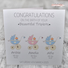 Personalised New Baby Triplets