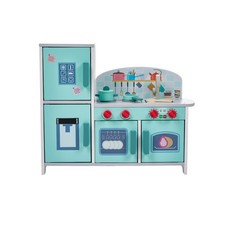Kids Play Kitchen Pretend Kitchen Toy Set Cooking Role Gift w/ 4Storage Cabinets