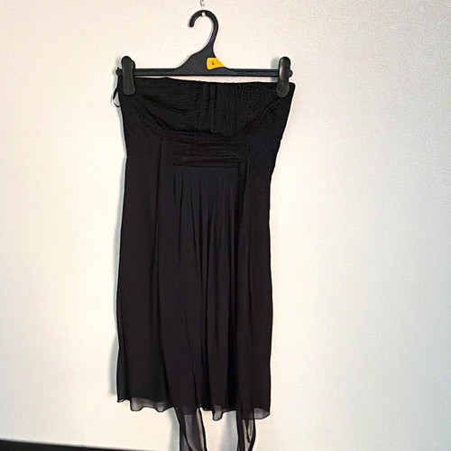 Black strapless pleated - black,