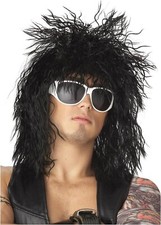 Black rockin dude wig 1980s - rockin,