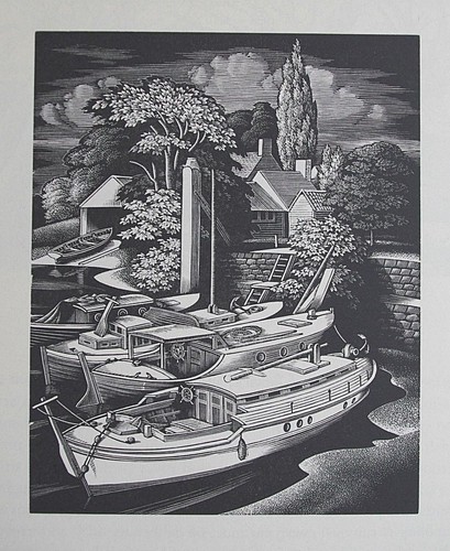 Mackley boat boats barge print - boats,