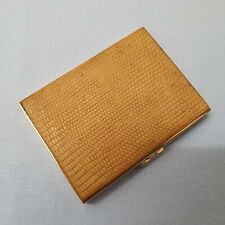VINTAGE BRASS AND SNAKESKIN LEATHER PATRYS POWDER COMPACT 