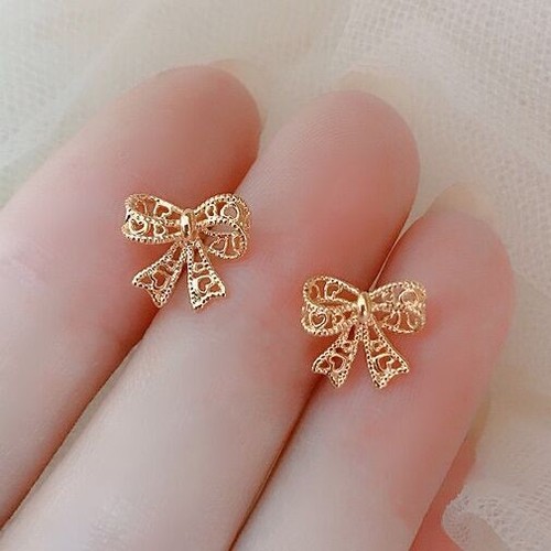 Rose gold bow - bow, stud