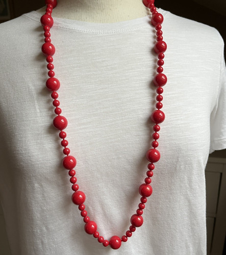 Chunky necklace striking red - chunky,