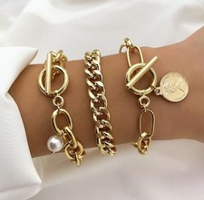 Womens 3pcs Set Thick Chain