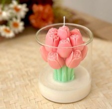 Tulips Glass Candle