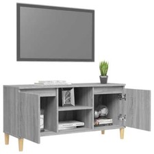 Concrete grey unit wooden - tv,