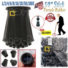 1/2/50/100x 15mm Black Rubber Walking Stick Ferrules Cane Crutch Bottom Grip End