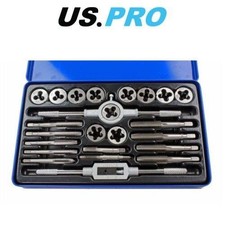 US PRO TAP AND DIE SET 24PC UNC UNF WRENCH CUTS BOLTS ENGINEERS KIT 2621