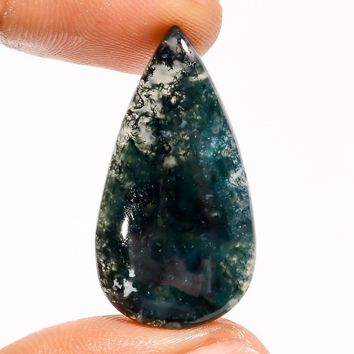 Natural moss agate pear - moss,