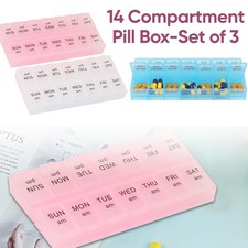 3-Pack Pill Box 7-Day AM/PM
