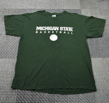 Michigan State Spartans Basketball Adults- Large NCAA Green T-Shirt High School 