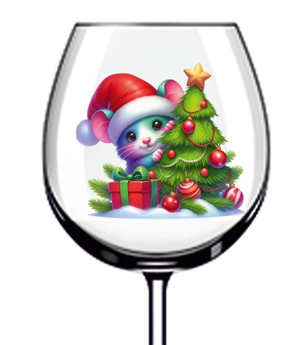 12x colourful christmas rat - christmas,