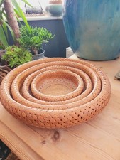 4 Piece stacking Round Woven Basket Bowl Organizer Decorative Storage 306g