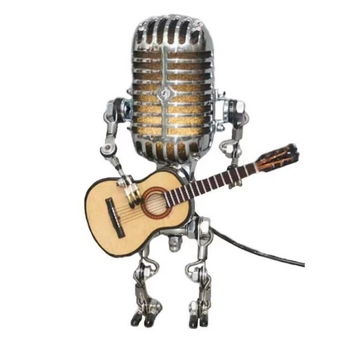 Vintage microphone robot lamp - microphone,