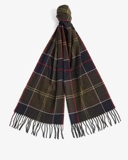 Barbour Classic Galingale Tartan Scarf Unisex Mens Womens Olive NEW