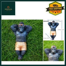 Chilling Gorilla Garden Statue