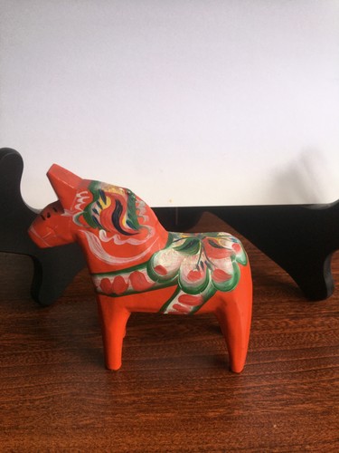 Vintage swedish dala horse red - vintage,
