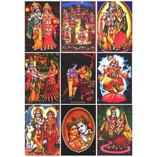 Hindu god radha krishna print - radha,