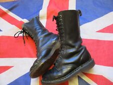 VINTAGE 1980'S DOC MARTEN DR MARTENS 14 eye hole BLACK leather BOOTS SIZE UK 6