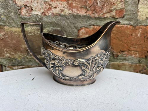 Antique silver plated - , embossed