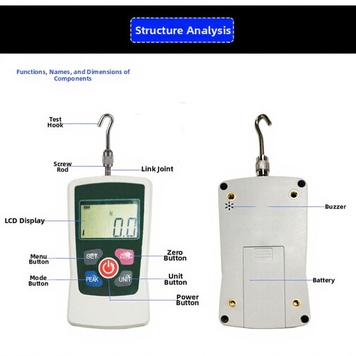 Digital push pull gauge with - push,