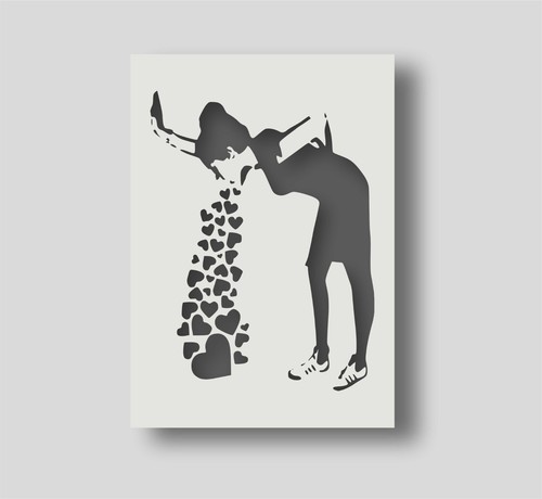 Banksy love sick stencil - love, for