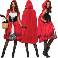 Adult Ladies Little Red Riding Hood Book Week Costume Cape Cloak Fancy Dress