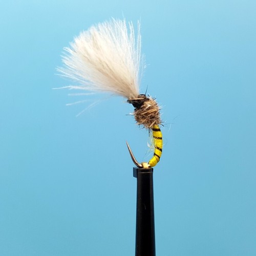 Barbless white cdc yellow - cdc,