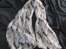 M&S  Brown, Pink & Cream Sheer Scarf/Shawl/Wrap 140 x 40cm NWOT