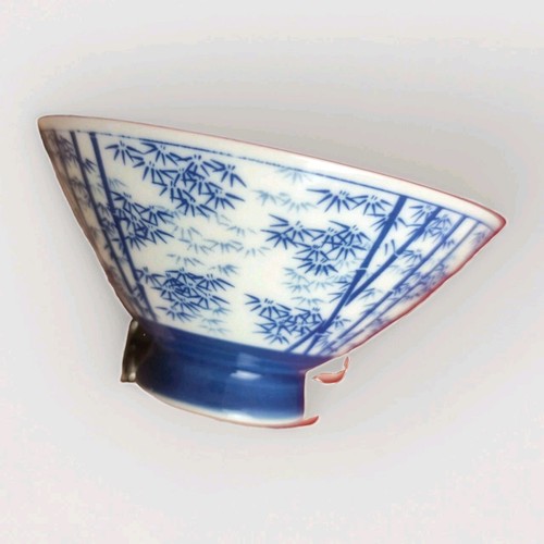 Blue white rice bowl bamboo - rice,