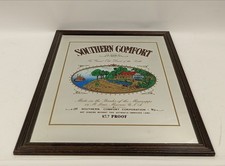Vintage Southern Comfort Mirror Sign 87.7 Proof Framed Wall Art 66x51x1cm
