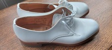 Royal Navy White Leather Parade Dress Shoes, Tropical, Size 9m UK Army Officer