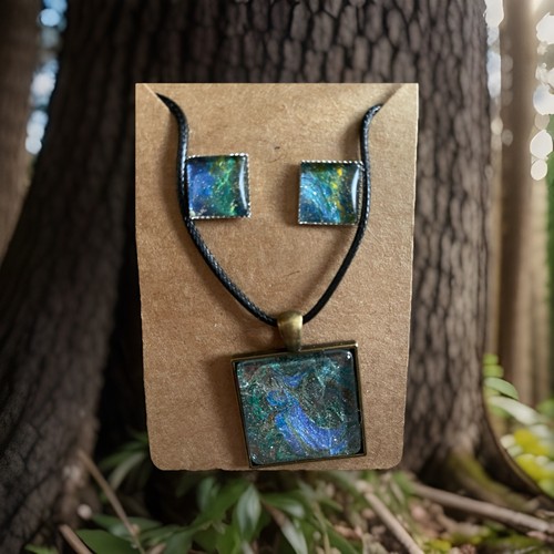 Bluebell wood abstract art - wood,