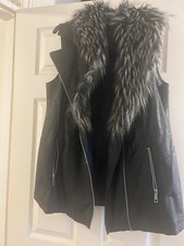 Florence and Fred Ladies Womens Faux Leather/Faux Fir  Gillet/Jacket Size 16