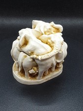 Harmony Kingdom Eds Safari Mini Trinket Box Elephants Handmade Figurine Unmarked