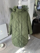 Centigrade Mid Length Puffer Coat Quilted Khaki Deep Green 4XL New Rrp £75