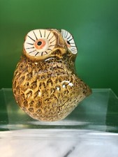 Ceramic Owl figurine ornament by The Potting Shed Cream Brown VGC (D5)