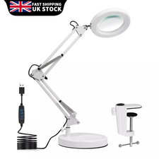 10X Magnifier Glass LED Desk Lamp With Light Stand Clamp Beauty Magnifying Lamp