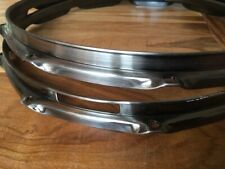 Black Chrome Snare Drum Hoops 14"  2.3m 1 x Pair Top and Bottom 10 x Lug