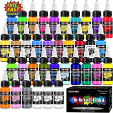Airbrush Paint, 34 Colours +2