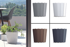 Plastic Balcony Wood Style Flower Plant Pots Garden Indoor Outdoor 0.8L-12L